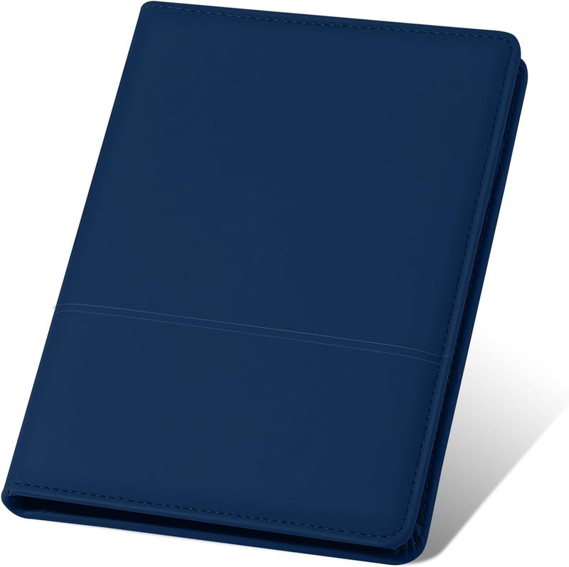 Konper Classic Padfolio/Junior Portfolio Folder Case, Business A5 Binder Organizer Notepad for Men Women, 5 x 8 Writing Pad Included, Navy Blue - Image 1